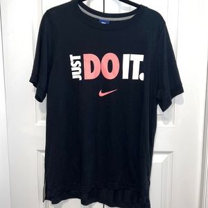 Nike Just Do It Tshirt Black Pink Swoosh | Size XL
